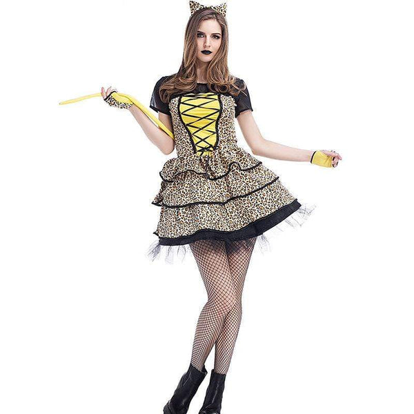 TIY Costumes Sexy Lady Cheetah Cosplay Adult Women Halloween Party Animal Costume TIY