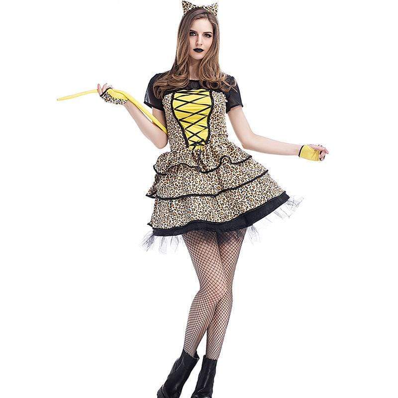 TIY Costumes Sexy Lady Cheetah Cosplay Adult Women Halloween Party Animal Costume TIY