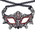 TIY Costumes Sexy Lady Masquerade Red Rhinestone Black Lace Mask TIY