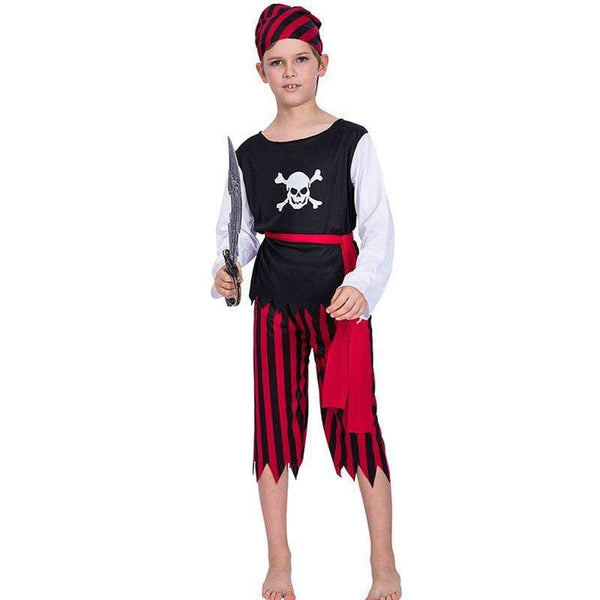 Young Boy Classic Pirate Pattern Halloween Party Cosplay Costume