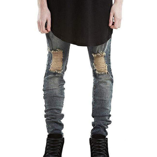 TIY Denim Simple Style Man Solid Color Extensible Slim Jeans TIY