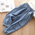 Stylish Girls Side Pocket Design Denim Pants