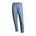Trendy Simple High Rise Loose Rivets Hollow Out Metal Eyed Jeans