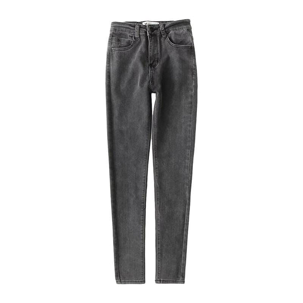 Women Solid Color Good Quality Elastic Slim Jeans