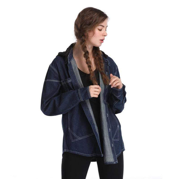 Women Winter Thickening Casual Boyfriend Style Loose Denim Jacket