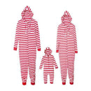 TIY Family Apparel One Piece Pajamas Set Cotton Red Stripes Printed Matching Family Outfits With Hat TIY
