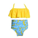 Two-piece Mom And Daughter Cute Printed Halterneck Swimsuit