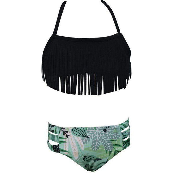Two-piece Mom And Daughter Tassel Design Swimsuit