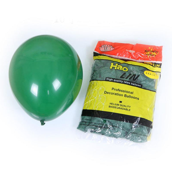 100Pcs Pack Latex Green Red Matte Round Festival Christmas Party Supplies Balloons