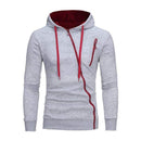 TIY Fleece Personality Design Men Cotton Solid Color Long Sleeves Thick Warm Outwear Zipper Hoodie TIY