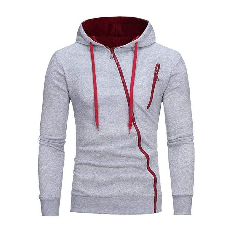 TIY Fleece Personality Design Men Cotton Solid Color Long Sleeves Thick Warm Outwear Zipper Hoodie TIY