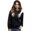 TIY Fleece Punk Style Hands Print Long-sleeve Round Neck Sweatshirt TIY