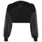 TIY Fleece Sexy Cut-out Plastic Buckle Decor Design Women Fashion Long-sleeve Sweatshirt TIY