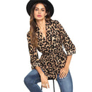 TIY Fleece Sexy Women Autumn Winter Outfit Classic Leopard Print Three Quarter Sleeves Blazer TIY