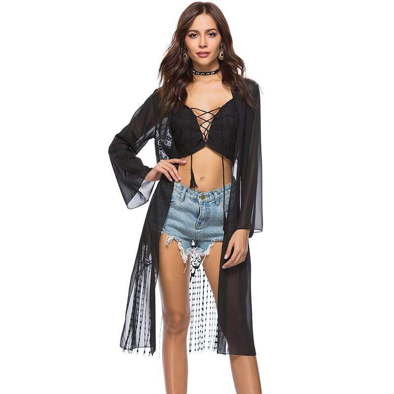 TIY Fleece Sexy Young Women Solid Color Lace Tassel Crop Camisole TIY