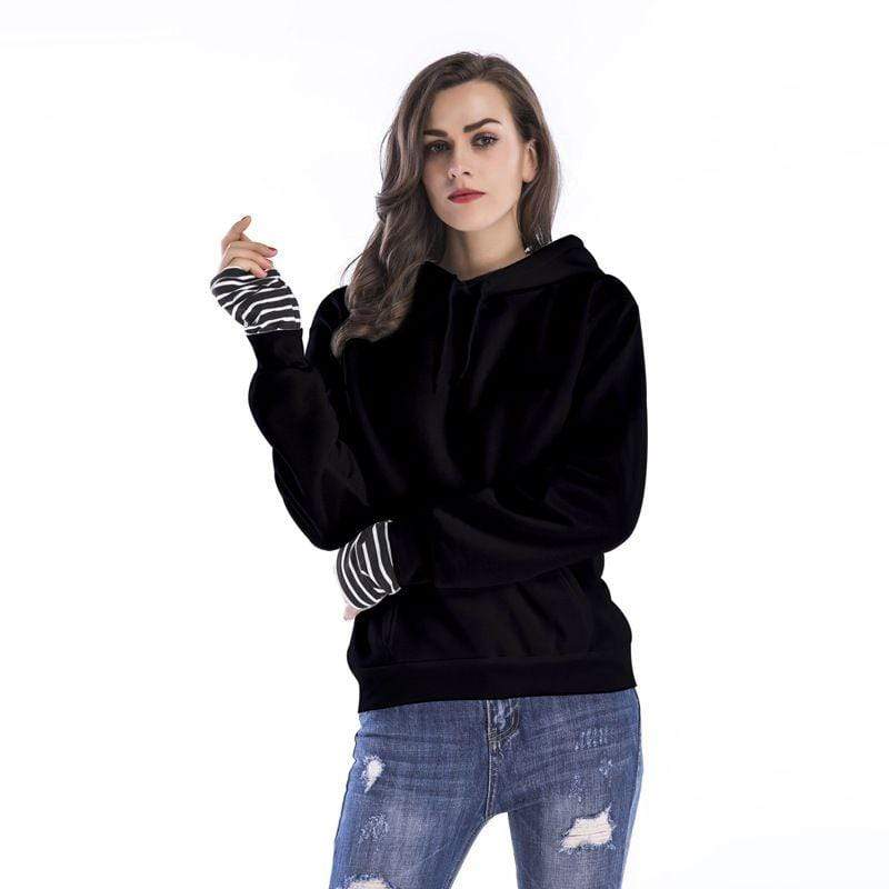 TIY Fleece Solid Color Unique Patchwork Design Women Winter Fall Fleece Lined Hoodies TIY