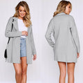 TIY Fleece Solid Color Women Casual Style Long Sleeves Autumn Winter Pocket Coat TIY