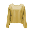 Sweet Young Lady Solid Color Pullover Pattern Flare Sleeves Loose Sweatshirt