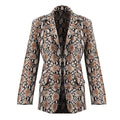 Unique Snake Skin Print Women Fashion Casual Blazer