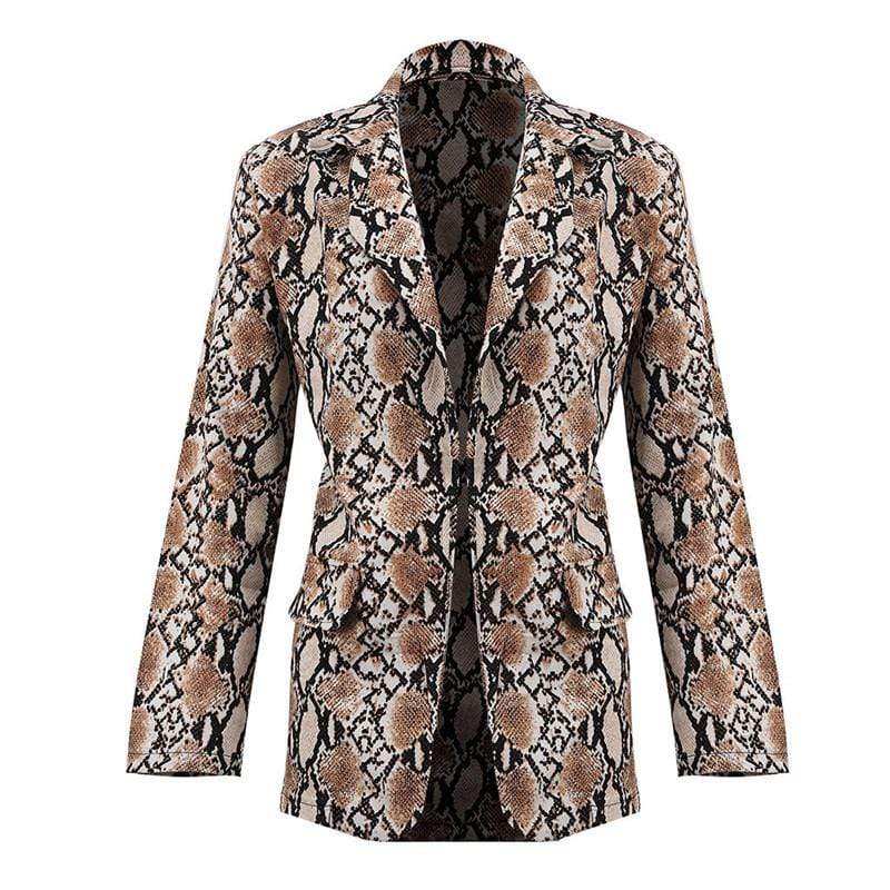 Unique Snake Skin Print Women Fashion Casual Blazer