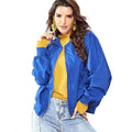 Women Street Style Bright Color Casual Dolman Sleeves Jacket