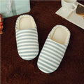 TIY Footwear New Stripe Print Cover Toe Indoor Soft Outsole Cotton Slippers Shoes TIY