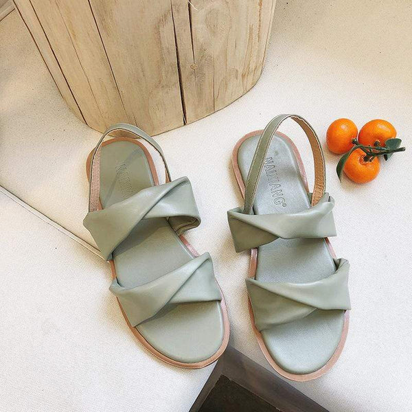 TIY Footwear Roman Style Women Temperament Round-toe Slingback Sandals Shoes TIY