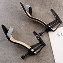 TIY Footwear Simple Sequin Decor Open-toe Ankle Strap Kitten Heels Sandals Shoes TIY