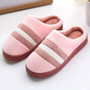 TIY Footwear Simple Stripe Pattern Cover Toe Men Women Home Wear Slippers Shoes TIY