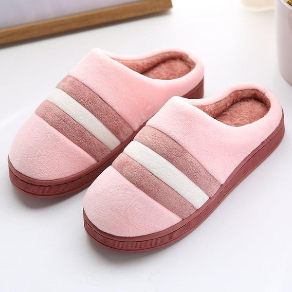TIY Footwear Simple Stripe Pattern Cover Toe Men Women Home Wear Slippers Shoes TIY