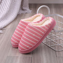 TIY Footwear Simple Stripe Pattern Winter Cotton Slippers Shoes TIY