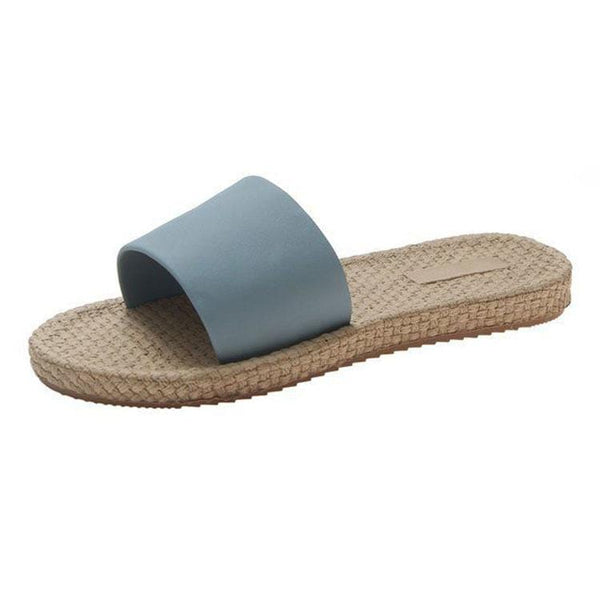 TIY Footwear Single Wide Strap Upper Round-toe Casual Vacation Style Slippers Shoes TIY