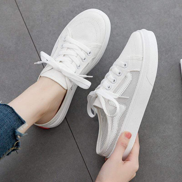 TIY Footwear Solid Color Lace-up Fashion Canvas Slippers Shoes TIY