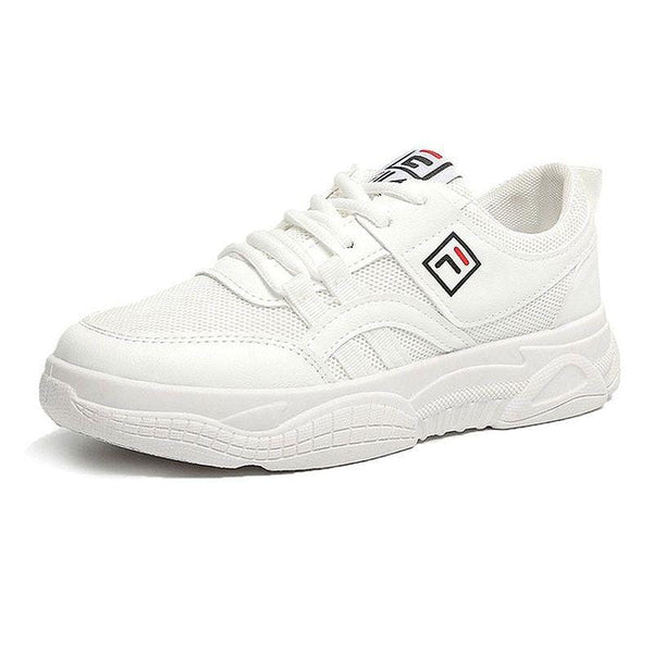 TIY Footwear Solid Color Mesh Patchwork Unique Lace-up Running Shoes TIY