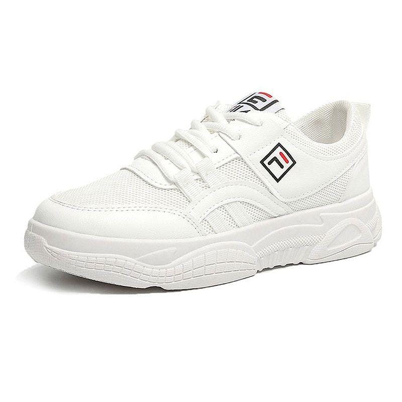 TIY Footwear Solid Color Mesh Patchwork Unique Lace-up Running Shoes TIY