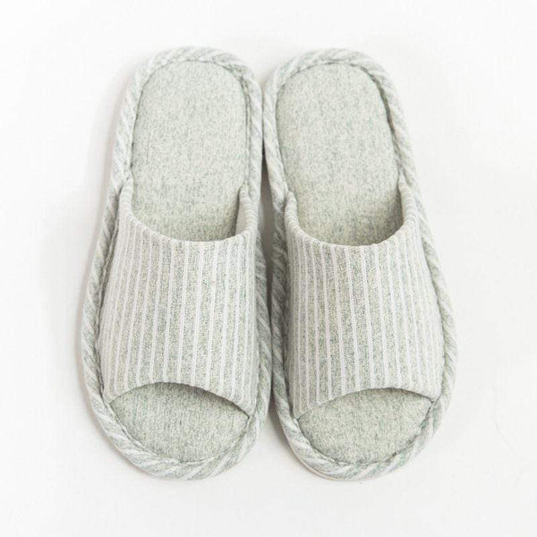 TIY Footwear Spring Summer Fashion Stripes Pattern Linen Peep-toe Slippers Shoes TIY