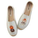 TIY Footwear Squirrel Embroidered Breathable Flat Espadrilles Shoes TIY