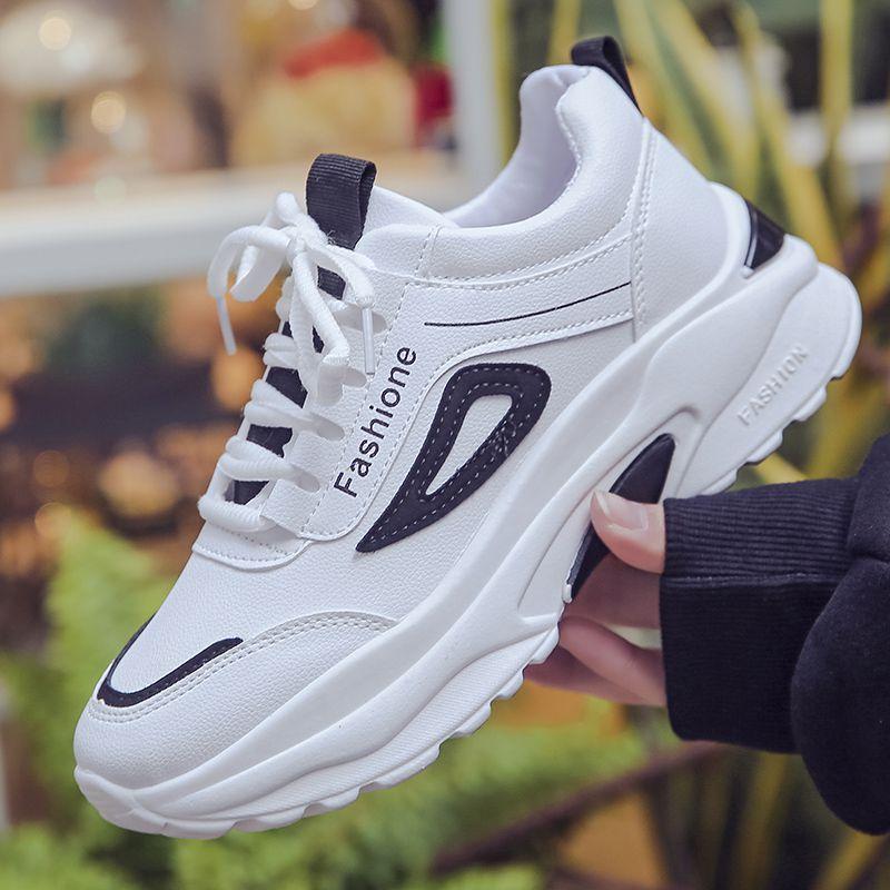 TIY Footwear Stitching Color Round-toe Low Top Lace-up Platform Sneakers Shoes TIY