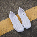 TIY Footwear Stripe Pattern Women Casual Mesh Upper Slip On Sneakers Shoes TIY