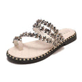 TIY Footwear Studded Design Toe Ring Outdoor Slippers Shoes TIY