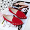 Suede Pointed Toe Studded Design Flat Shoes