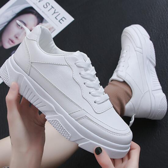 Summer Fashion Solid Color Lace-up Sneakers Shoes