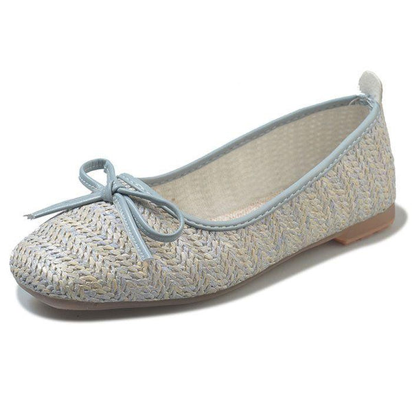 Summer Fresh Style Square-toe Bowknot Decor Casual Shoes