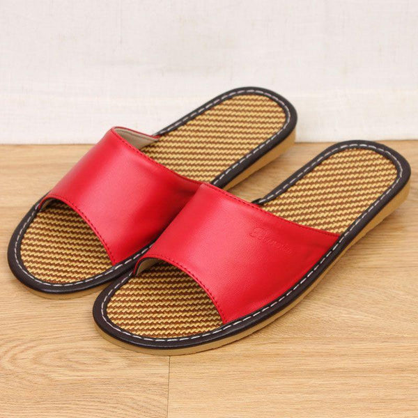 TIY Footwear Summer Handmade Rattan Woven Casual Indoor Slippers Shoes TIY