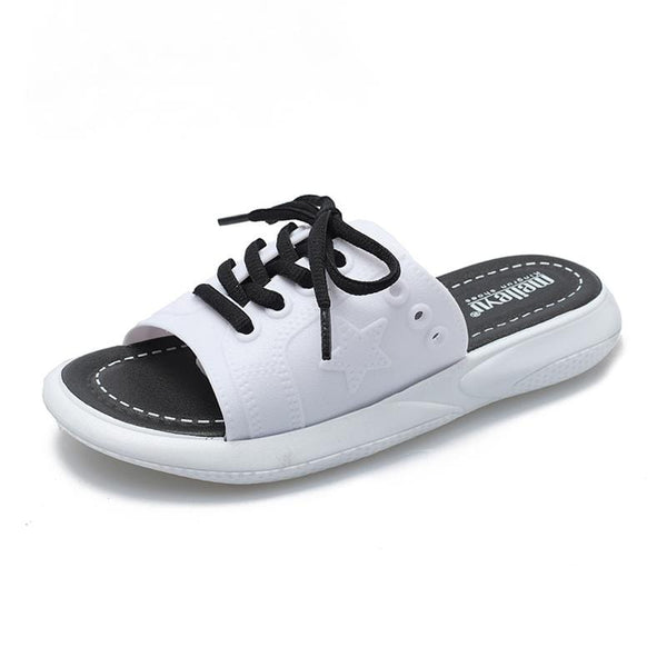 Summer New Casual PU Upper Lace-up Design Beach Slippers Shoes