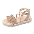 Summer New Crossed Ruffled Design Open-toe Sandals Shoes