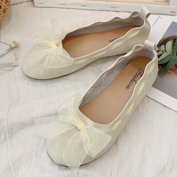 Sweet Style Candy Colors Round-toe Lace-up Flat Shoes