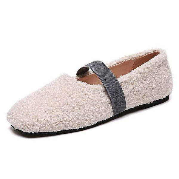 Sweet Style Elastic Band Design Women Square-toe Mary Jane Shoes