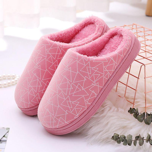 Triangle Pattern Round-toe Autumn Winter Indoor Slippers Shoes