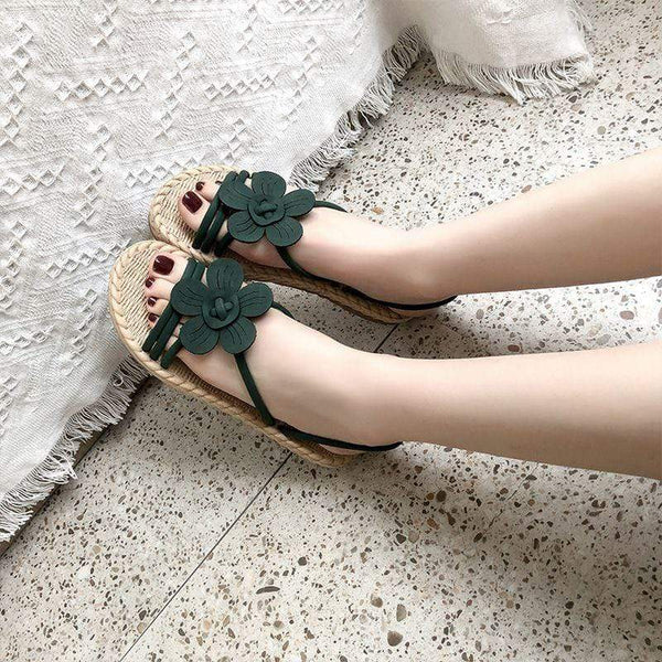 Two Wearing Ways Flower Decor Summer Outdoor Sandals Shoes